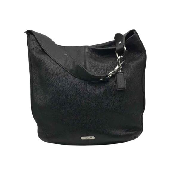 Coach A1480-F23309 Black Pebbled Leather Large Shoulder Bag Purse - Picture 1 of 4